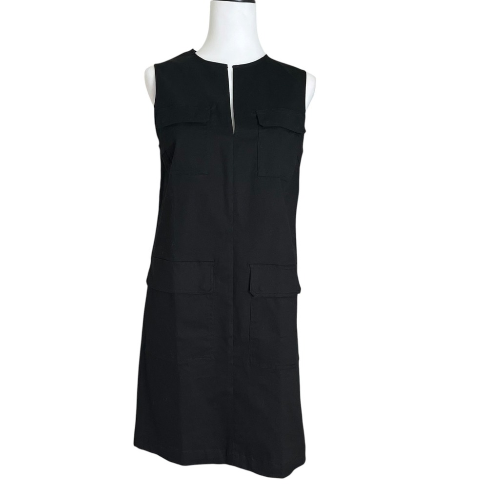 Tuckernuck Sydney Shift Dress Women's XS Black Utility Sleeveless Classic New - Picture 2 of 8